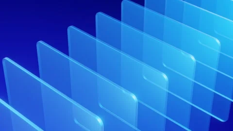 Abstract Blue Translucent Panels with Smooth Edges and Overlapping Layers Video stock 344752537