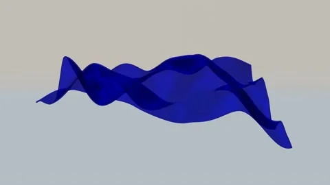 Abstract blue transparent plane slowly deformed on a white background. looped an Stock Footage 156207943