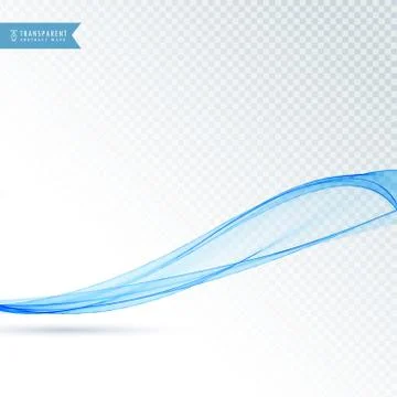Abstract blue transparent wave vector background Stock Illustration