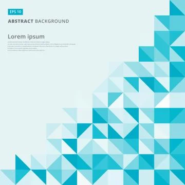 Abstract blue triangle and square in light blue color pattern, Vector illustr Stock Illustration