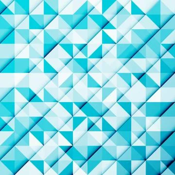 Abstract blue triangle and square in light blue color pattern, Vector illustr Stock Illustration