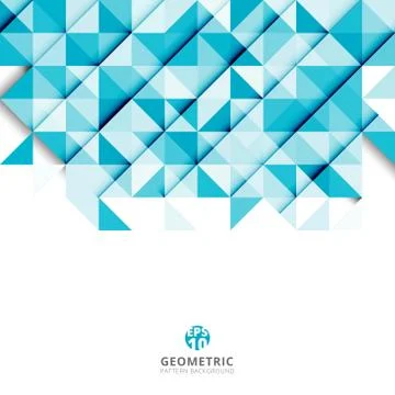 Abstract blue triangle and square in light blue color pattern, Vector illustr Stock Illustration
