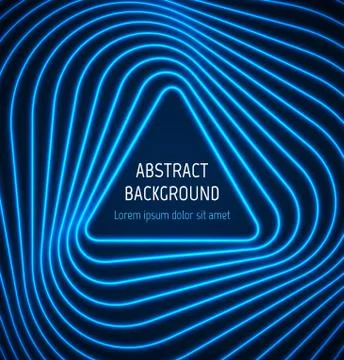Abstract blue triangle border background with light effects Stock Illustration