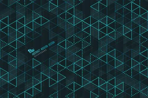 Abstract blue triangle lines of technology template design background. Stock Illustration