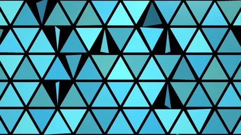 Abstract blue triangle pattern animation with spinning geometric tiles Stock Footage 339222346