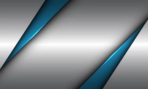 Abstract blue triangle silver blank space geometric design modern luxury futu Stock Illustration