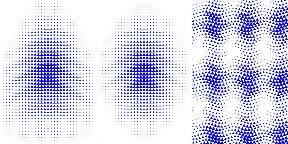 Abstract blue triangles and dots pattern on white background, graphic design イラスト素材