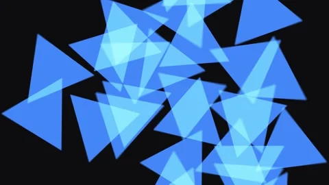Abstract blue triangles forming and dissolving against a dark background in.. Stock Footage 341664020