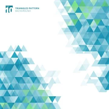 Abstract blue triangles geometric on white background. Stock Illustration