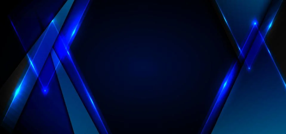 Abstract blue triangles with lighting laser on black background with space fo イラスト素材