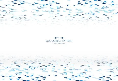 Abstract blue triangles pattern design of poster technology background. Stock Illustration