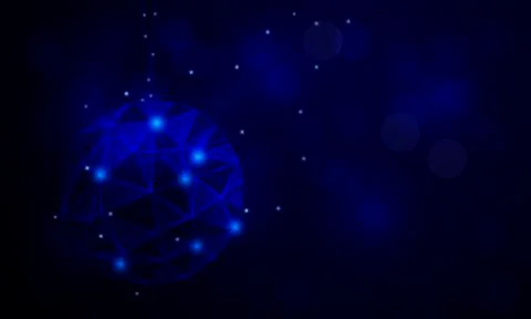 Abstract blue triangular christmas ball on blue background Stock Illustration