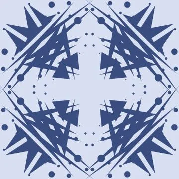 Abstract Blue Triangular Shapes Tiles 库存插图