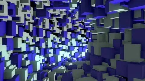 Abstract blue tunnel of cubes. Stock Footage 168992753