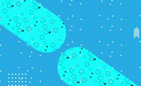 Abstract Blue Turquoise Geometric Pattern Background With Circles and Plus .. Stock Illustration