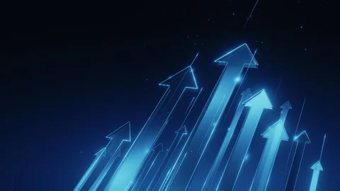 Abstract Blue Upward Arrows Background for Business Growth Stock Footage 322985705