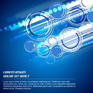 Abstract blue vector background with circular elements Stock Illustration