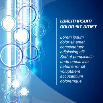 Abstract blue vector background with circular elements Stock Illustration