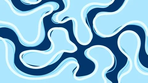 Abstract blue vector background with flowing liquid shapes and dark navy ba.. Stock Illustration