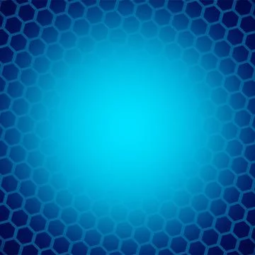 Abstract Blue Vector Background with Honeycomb Pattern Stock Illustration