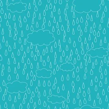 Abstract blue vector background with rain Illustrazione stock