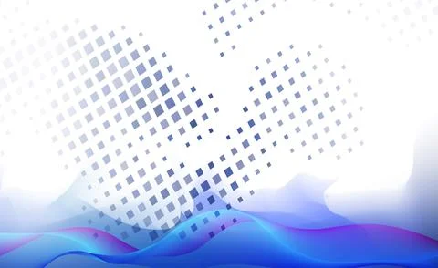 An abstract blue vector background with wave lines, halftone dots Ilustración de archivo