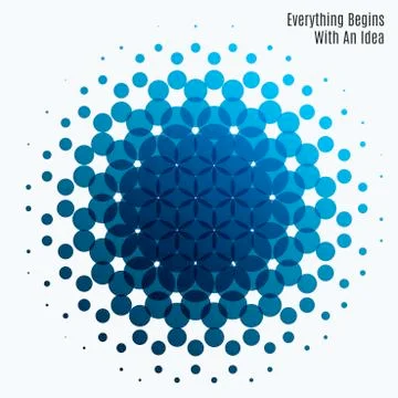 Abstract blue vector design round elements for graphic template Stock Illustration