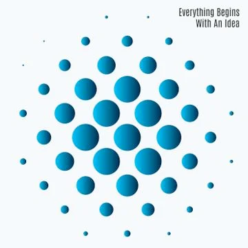 Abstract blue vector design round elements for graphic template Stock Illustration