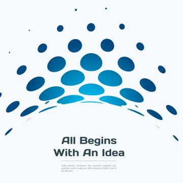 Abstract blue vector design round elements for graphic template Stock Illustration