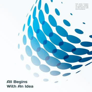 Abstract blue vector design round elements for graphic template Stock Illustration