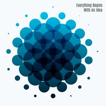 Abstract blue vector design round elements for graphic template Stock Illustration