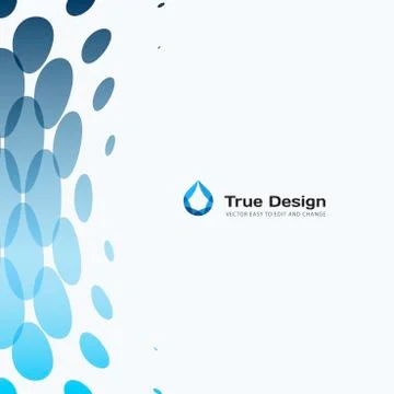 Abstract blue vector design round elements for graphic template Stock Illustration