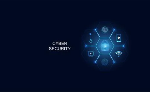 Abstract blue vector with a futuristic concept against cyber threat In the fo Illustrazione stock