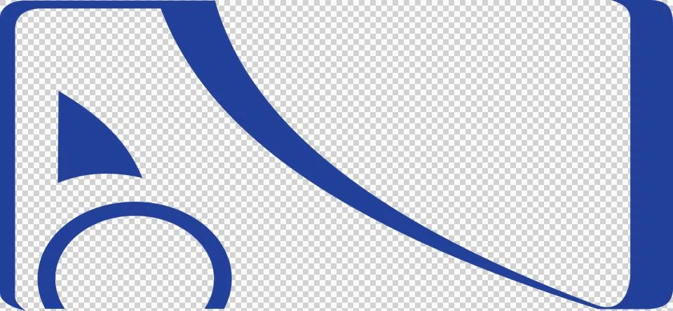 Abstract Blue Vector Logo Design with Curved Swoosh and Circle Elements Stock Illustration