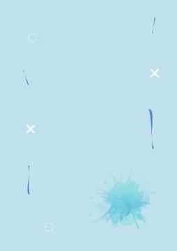 Abstract blue vertical background with decorative watercolor elements. Geomet Stock Illustration