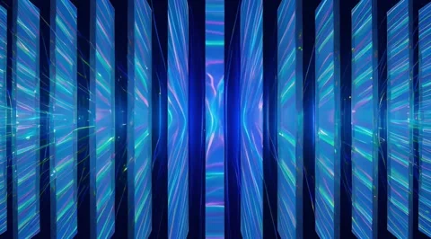 Abstract blue vertical bars with glowing trails Stock Footage 331459967
