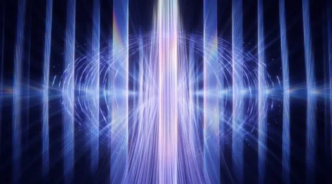 Abstract blue vertical light beams with glowing energy Stock Footage 331450171