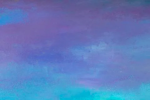 Abstract blue violet gradient sky oil painting on canvas hand drawn by the ar Stock Illustration