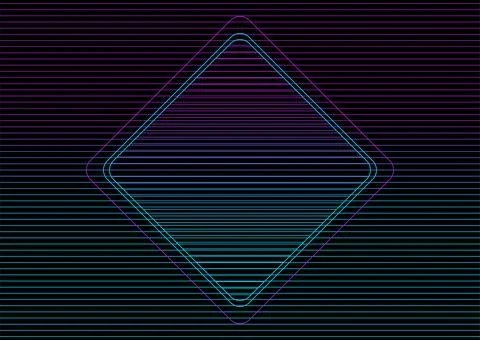 Abstract blue violet lines forming square shape, tech minimal background Stock Illustration