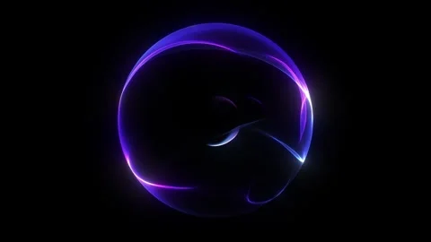 Abstract Blue Violet Plasma Sphere with Flowing Luminous Lines and Dynamic .. Video stock 330950399
