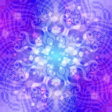 Abstract blue-violet round pattern with lights Stock Illustration