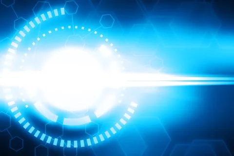 Abstract blue virtual interface and wireframe hexagon glowing technology ba.. 스톡 일러스트