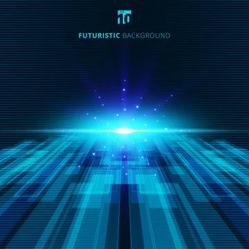 Abstract blue virtual technology concept futuristic digital background 스톡 일러스트