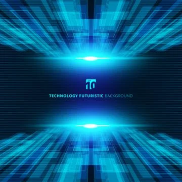 Abstract blue virtual technology concept futuristic digital perspective backg イラスト素材