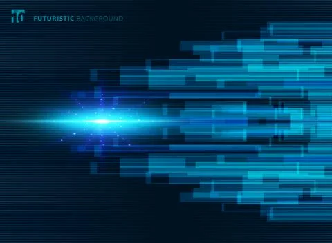 Abstract blue virtual technology concept futuristic digital background with s 스톡 일러스트