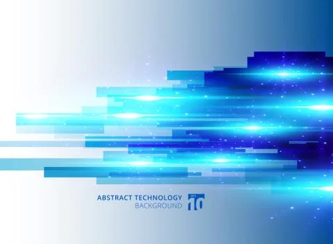Abstract blue virtual technology concept futuristic digital background with s 库存插图
