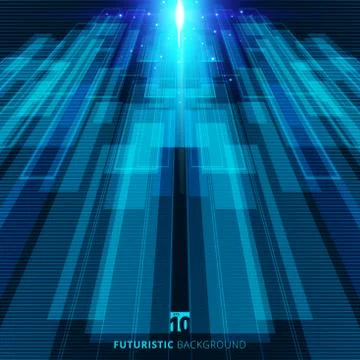 Abstract blue virtual technology concept futuristic digital background イラスト素材