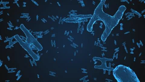 Abstract blue virus cells under microscope Stock Illustration