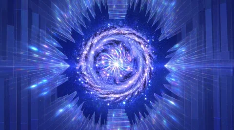 Abstract blue vortex with crystalline prisms Stock Footage 331461309