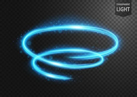 Abstract Blue Vortex of Light with Blue Sparks, on A Transparent Background.. Stock Illustration